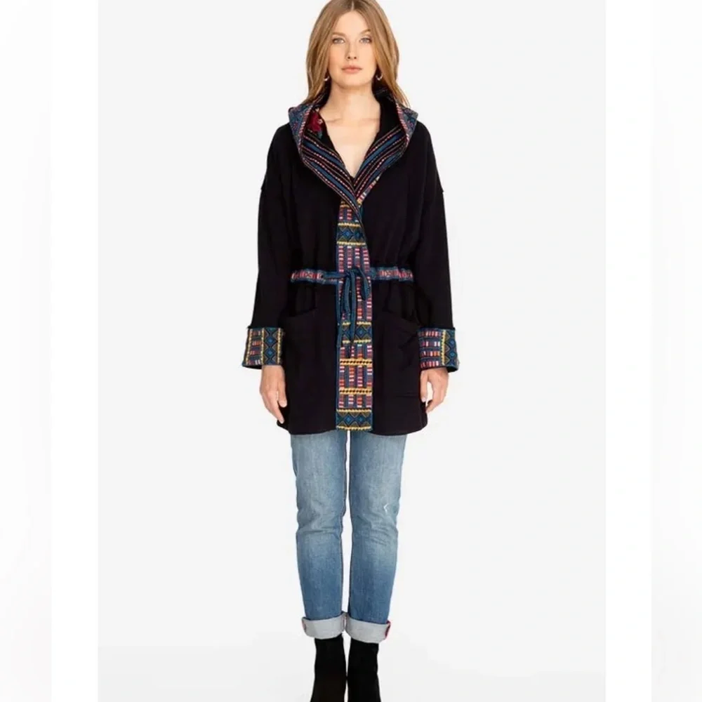 NWT! Johnny Was XL Tia embroidered hooded anorak coat.